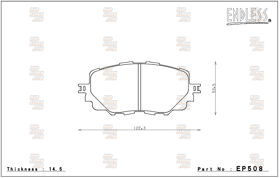 Endless Brake Pads Type MX72 Plus Full Set - Civic Type-R FK8